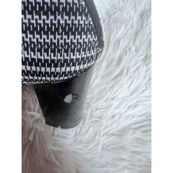 Aldo Boots Womens Size 6M Houndstooth Plaid Block Heel Zip - Picture 5 of 14